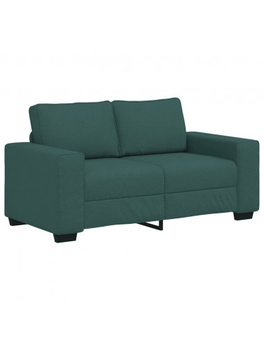 Divano a 2 Posti Verde Scuro 120 cm in Tessuto