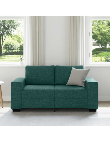 Divano a 2 Posti Verde Scuro 120 cm in Tessuto