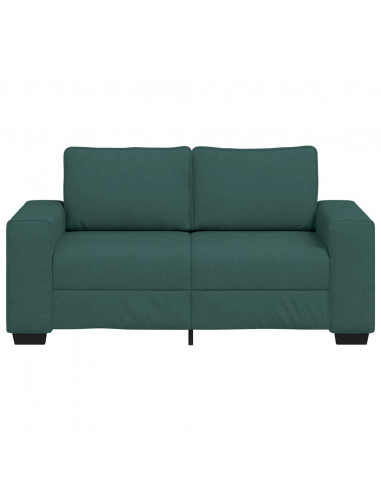 Divano a 2 Posti Verde Scuro 120 cm in Tessuto