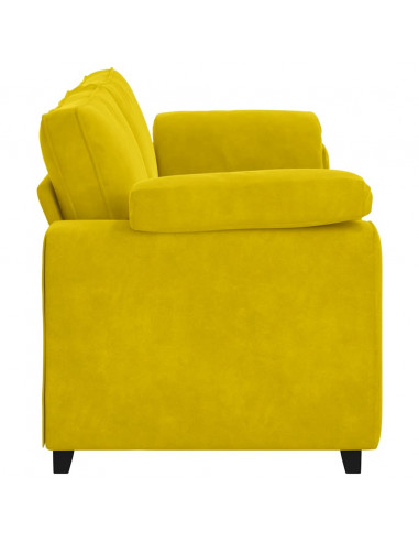 Divano a 3 Posti Giallo 178 cm in Velluto