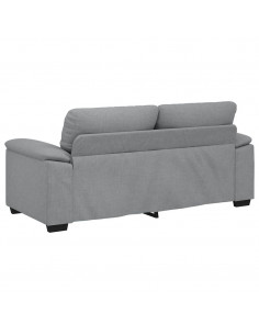 Divano a 2 Posti Grigio Chiaro 140 cm in Tessuto