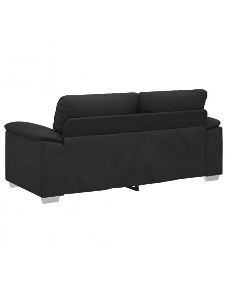 Divano a 2 Posti Nero 140 cm in Similpelle