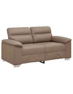 Divano a 2 Posti Cappuccino 140 cm in Similpelle 2