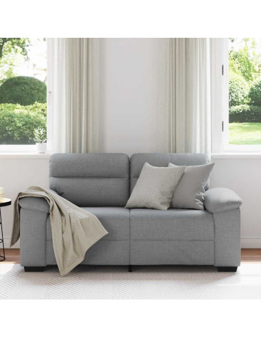 Divano a 2 Posti Grigio Chiaro 120 cm in Tessuto