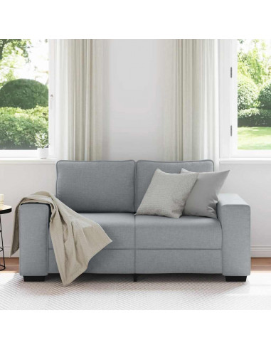 Divano a 2 Posti Grigio Chiaro 120 cm in Tessuto