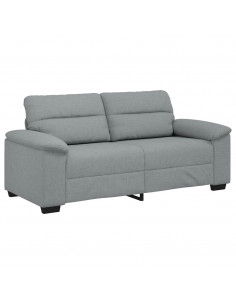 Divano a 2 Posti Grigio Chiaro 140 cm in Tessuto 2