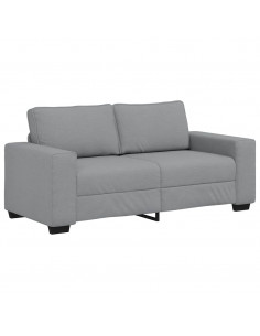 Divano a 2 Posti Grigio Chiaro 140 cm in Tessuto 2