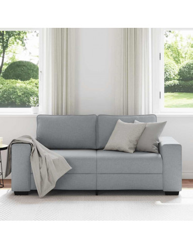 Divano a 2 Posti Grigio Chiaro 140 cm in Tessuto