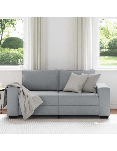 Divano a 2 Posti Grigio Chiaro 140 cm in Tessuto