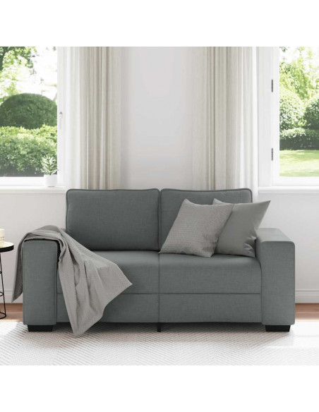 Divano a 2 Posti Grigio Scuro 120 cm in Tessuto