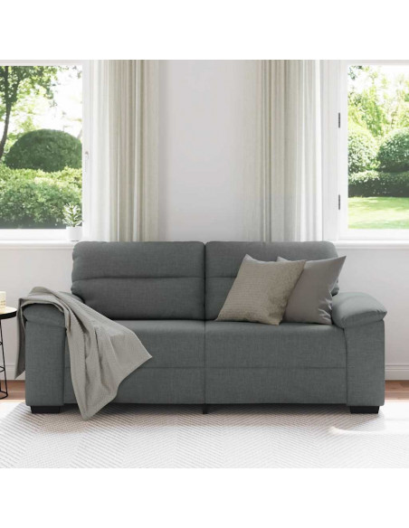 Divano a 2 Posti Grigio Scuro 140 cm in Tessuto