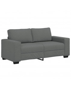 Divano a 2 Posti Grigio Scuro 140 cm in Tessuto 2