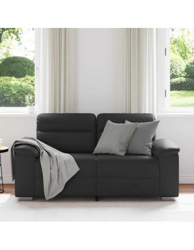 Divano a 2 Posti Nero 120 cm in Similpelle