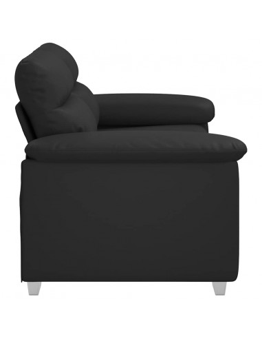 Divano a 2 Posti Nero 120 cm in Similpelle