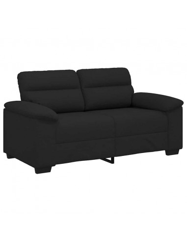 Divano a 2 Posti Nero 120 cm in Tessuto