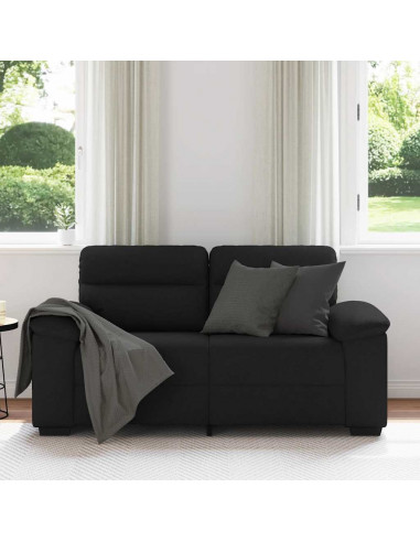 Divano a 2 Posti Nero 120 cm in Tessuto