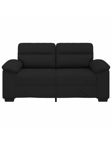 Divano a 2 Posti Nero 120 cm in Tessuto
