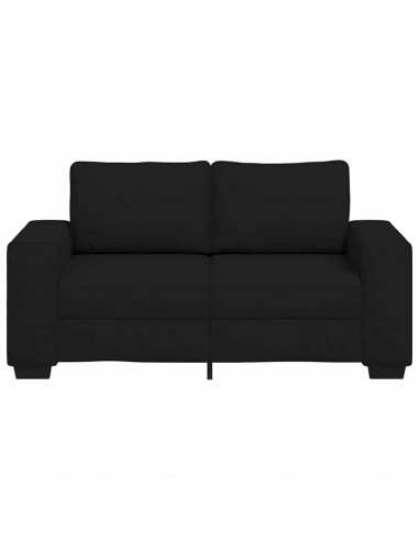 Divano a 2 Posti Nero 120 cm in Tessuto