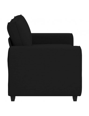 Divano a 2 Posti Nero 120 cm in Tessuto