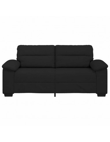 Divano a 2 Posti Nero 120 cm in Tessuto