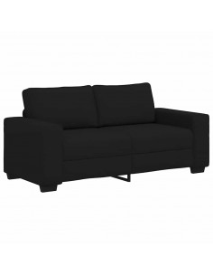 Divano a 2 Posti Nero 120 cm in Tessuto 2