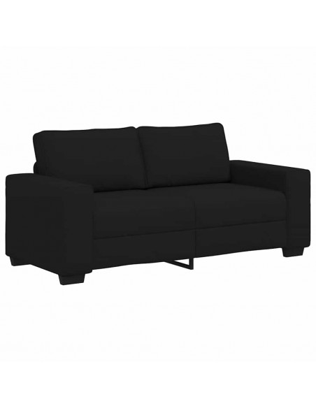 Divano a 2 Posti Nero 120 cm in Tessuto