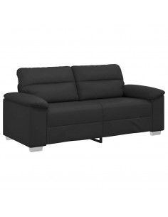 Divano a 2 Posti Nero 140 cm in Similpelle 2