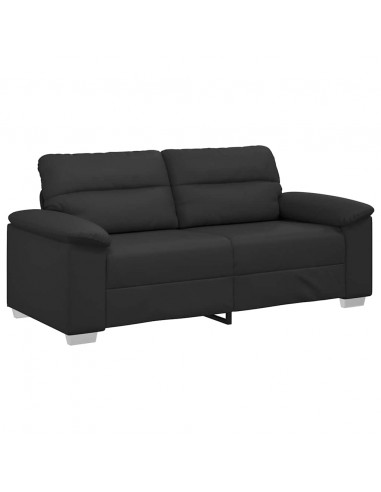 Divano a 2 Posti Nero 140 cm in Similpelle