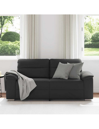 Divano a 2 Posti Nero 140 cm in Similpelle