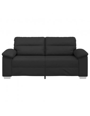 Divano a 2 Posti Nero 140 cm in Similpelle