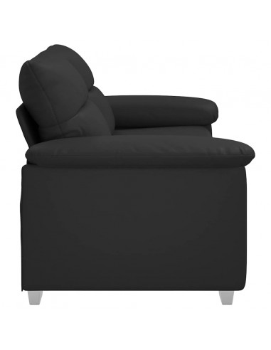 Divano a 2 Posti Nero 140 cm in Similpelle