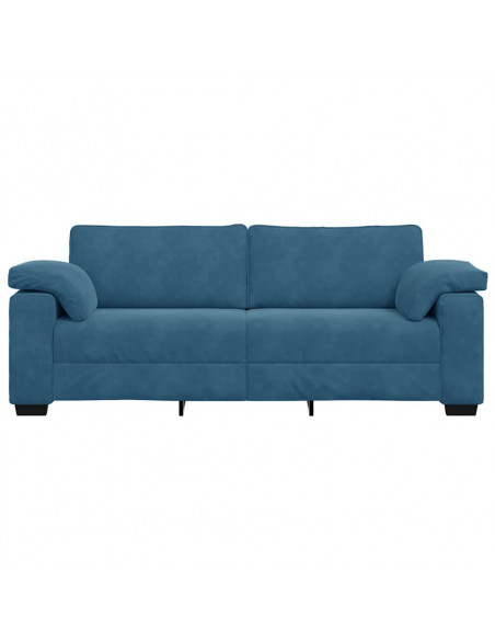 Divano a 3 Posti Blu 178 cm in Velluto