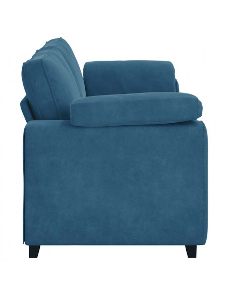 Divano a 3 Posti Blu 220x77x82 cm in Velluto