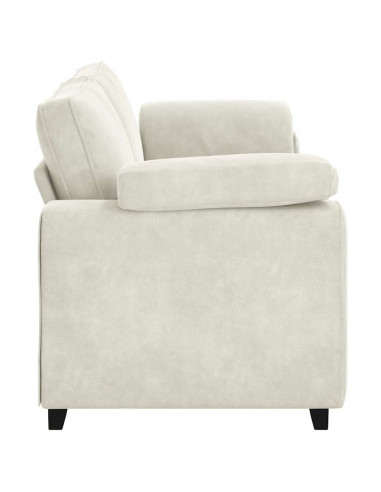 Divano a 3 Posti Crema 220x77x82 cm in Velluto