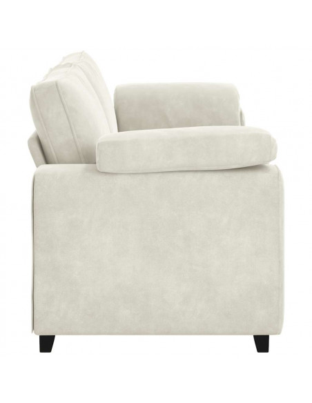 Divano a 3 Posti Crema 220x77x82 cm in Velluto