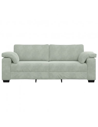 Divano a 3 Posti Grigio Chiaro 178 cm in Velluto