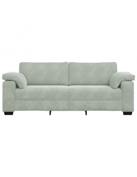 Divano a 3 Posti Grigio Chiaro 178 cm in Velluto