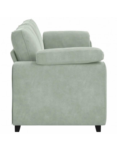 Divano a 3 Posti Grigio Chiaro 178 cm in Velluto