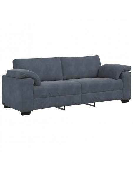 Divano a 3 Posti Grigio Scuro 178 cm in Velluto