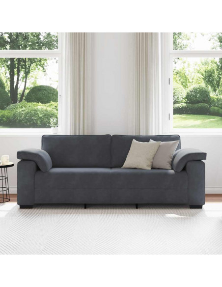 Divano a 3 Posti Grigio Scuro 178 cm in Velluto