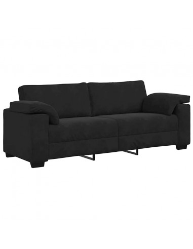 Divano a 3 Posti Nero 178 cm in Velluto