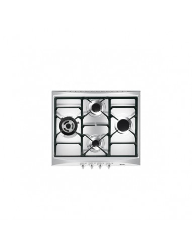 Smeg Cucina SR264XGH2 piano cottura Nero, Argento Da incasso 60 cm Gas 4 Fornello(i)