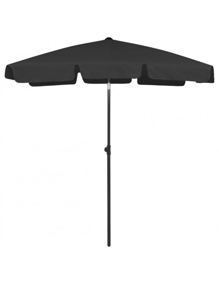 Ombrellone da Spiaggia Nero 180x120 cm