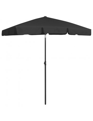 Ombrellone da Spiaggia Nero 180x120 cm