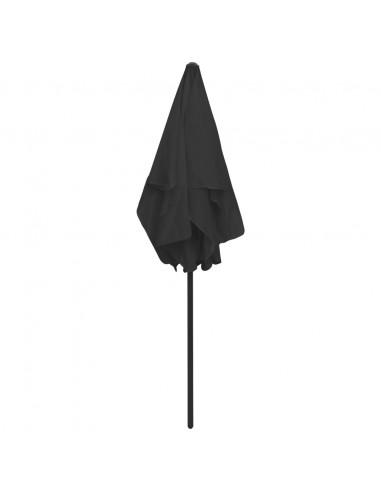 Ombrellone da Spiaggia Nero 180x120 cm