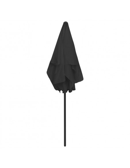 Ombrellone da Spiaggia Nero 180x120 cm
