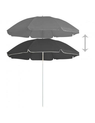 Ombrellone da Esterni con Palo in Acciaio 180 cm Antracite