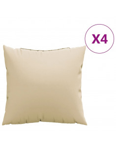 Cuscini per Divano 4 pz Beige 60x60 cm in Tessuto