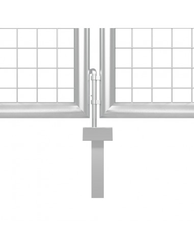 Cancello per Giardino in Acciaio 400x150 cm Argento