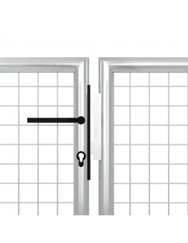 Cancello per Giardino in Acciaio 400x150 cm Argento